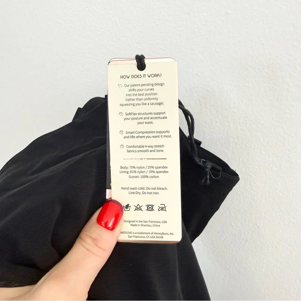 Honeylove SuperPower Short High Waisted Black Shapewear Shorts NWT Medium